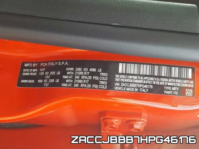 ZACCJBBB7HPG46176 фото 2