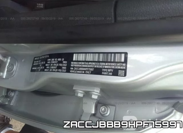 ZACCJBBB9HPF75997 фото 10