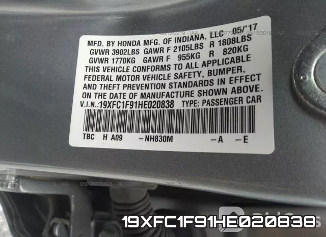 19XFC1F91HE020838 фото 10