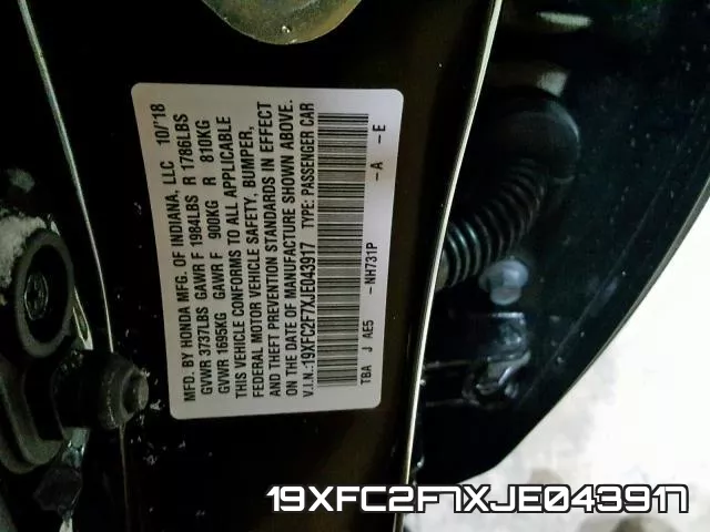 19XFC2F7XJE043917 фото 2