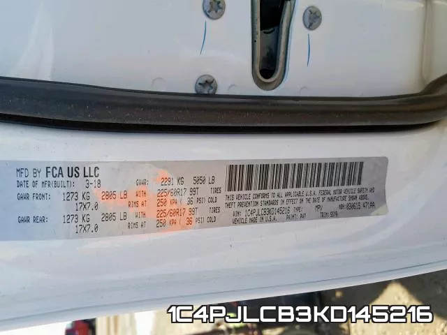 1C4PJLCB3KD145216 фото 2