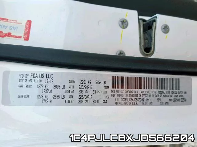 1C4PJLCBXJD566204 фото 2