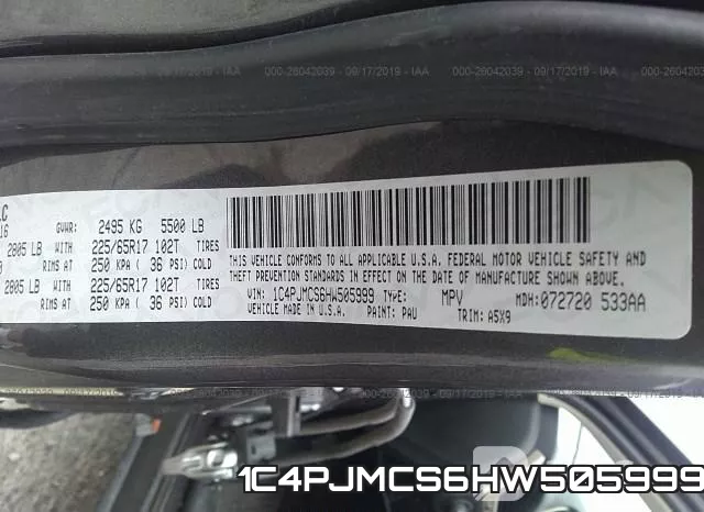 1C4PJMCS6HW505999 фото 10
