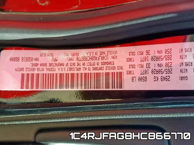 1C4RJFAG8HC866770 фото 2