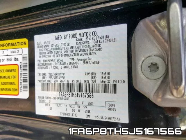 1FA6P8TH5J5167566 фото 2