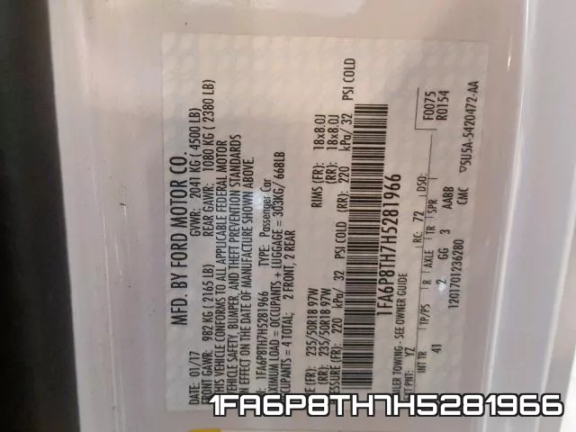1FA6P8TH7H5281966 фото 2