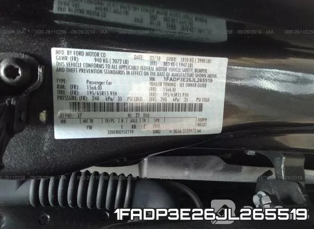 1FADP3E26JL265519 фото 10