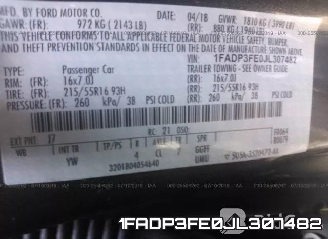 1FADP3FE0JL307482 фото 10