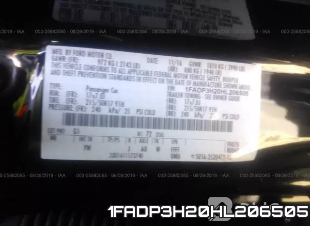 1FADP3H20HL206505 фото 10
