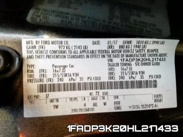1FADP3K20HL217433 фото 2