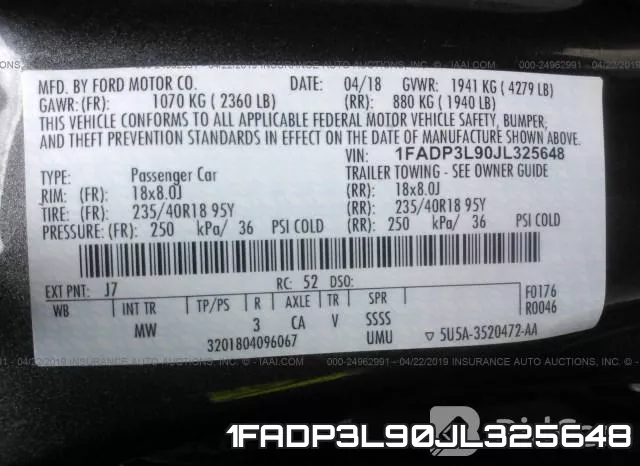 1FADP3L90JL325648 фото 10