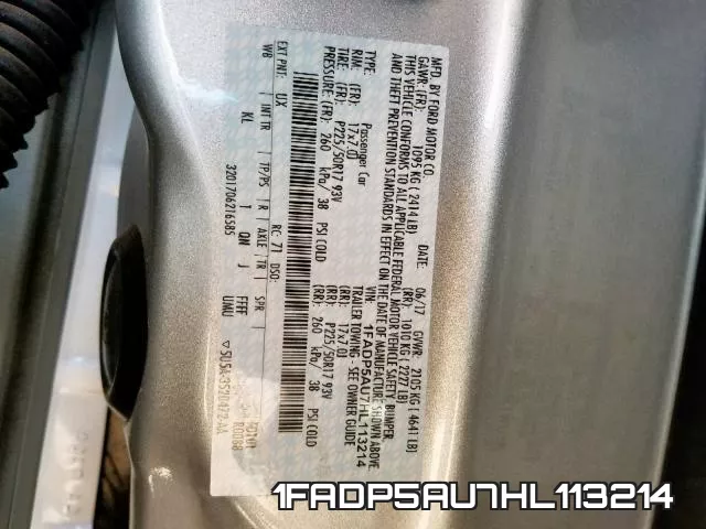 1FADP5AU7HL113214 фото 2