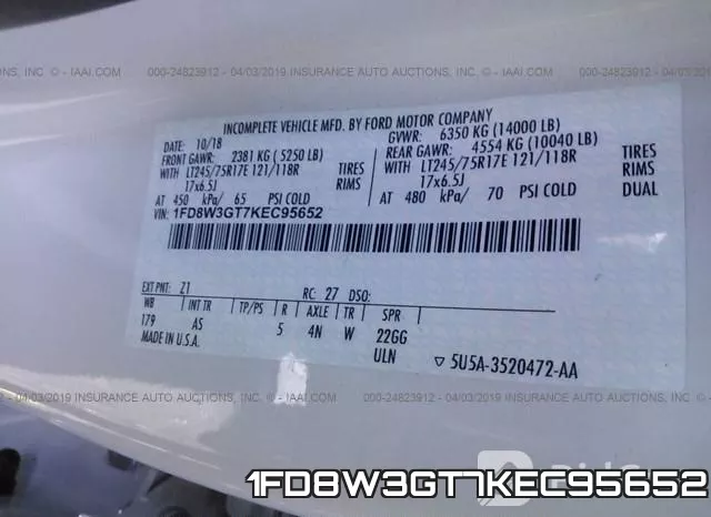 1FD8W3GT7KEC95652 фото 10
