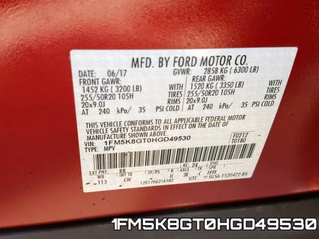 1FM5K8GT0HGD49530 фото 2