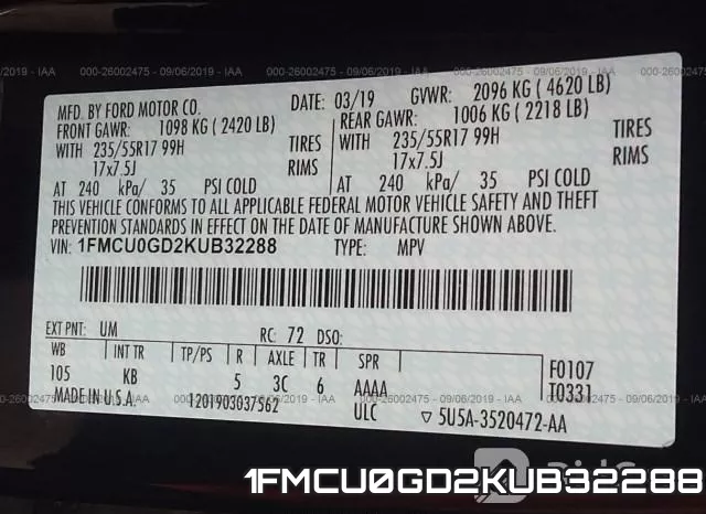 1FMCU0GD2KUB32288 фото 10