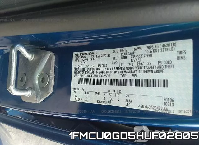1FMCU0GD5HUF02805 фото 10