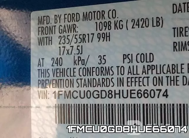 1FMCU0GD8HUE66074 фото 10