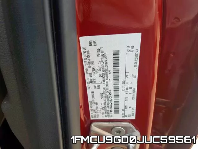 1FMCU9GD0JUC59561 фото 2