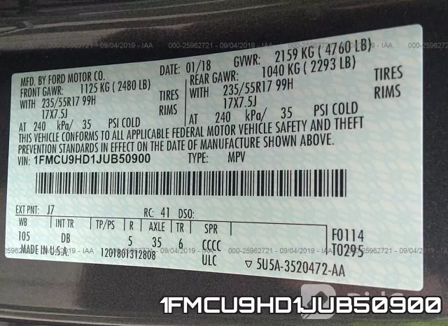 1FMCU9HD1JUB50900 фото 10