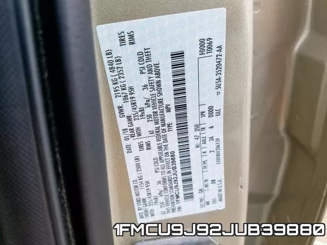 1FMCU9J92JUB39880 фото 2