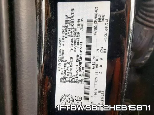 1FT8W3BT2HEB15871 фото 2
