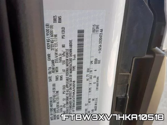 1FTBW3XV7HKA10518 фото 2