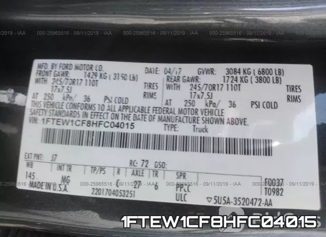 1FTEW1CF8HFC04015 фото 10