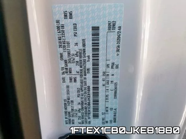 1FTEX1CB0JKE81880 фото 2
