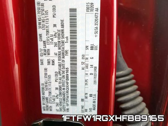 1FTFW1RGXHFB89165 фото 2