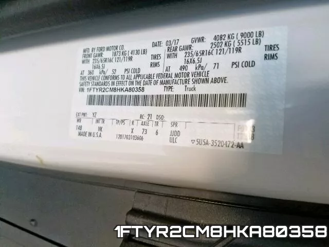 1FTYR2CM8HKA80358 фото 2