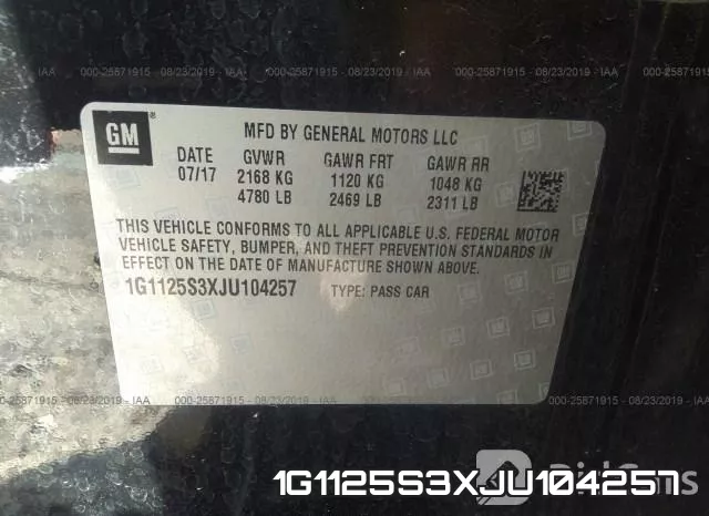 1G1125S3XJU104257 фото 10