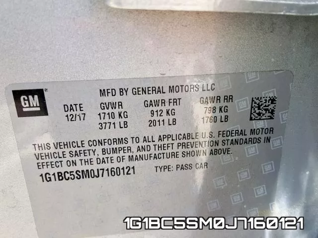 1G1BC5SM0J7160121 фото 2
