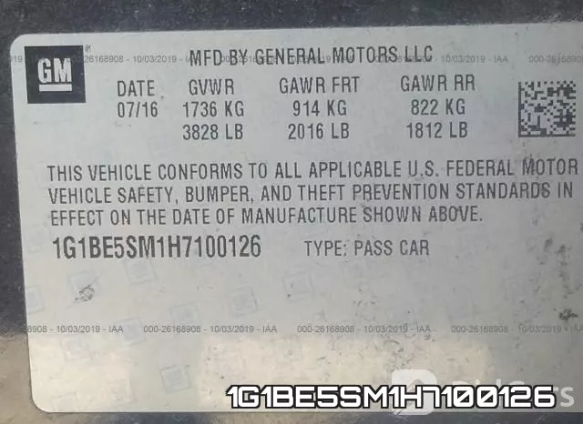 1G1BE5SM1H7100126 фото 10