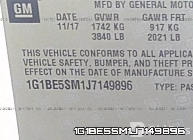 1G1BE5SM1J7149896 фото 10