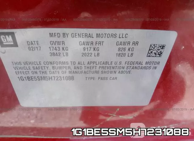 1G1BE5SM5H7231088 фото 10