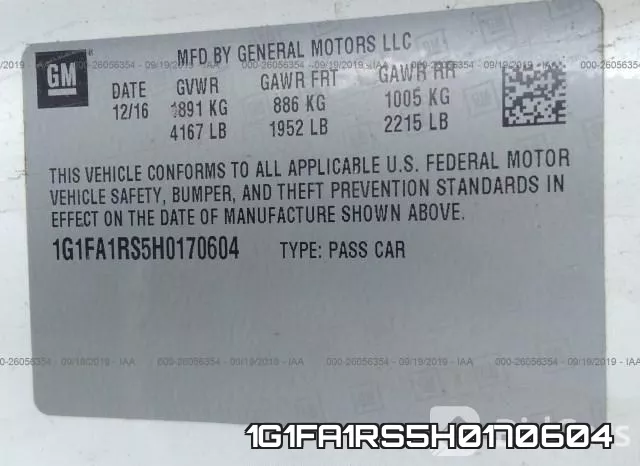 1G1FA1RS5H0170604 фото 10