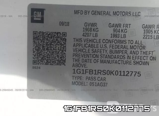 1G1FB1RS0K0112775 фото 10
