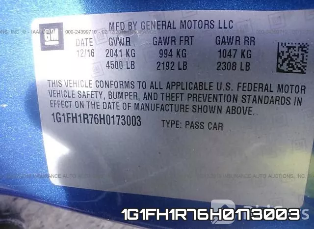 1G1FH1R76H0173003 фото 10
