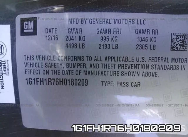 1G1FH1R76H0180209 фото 10