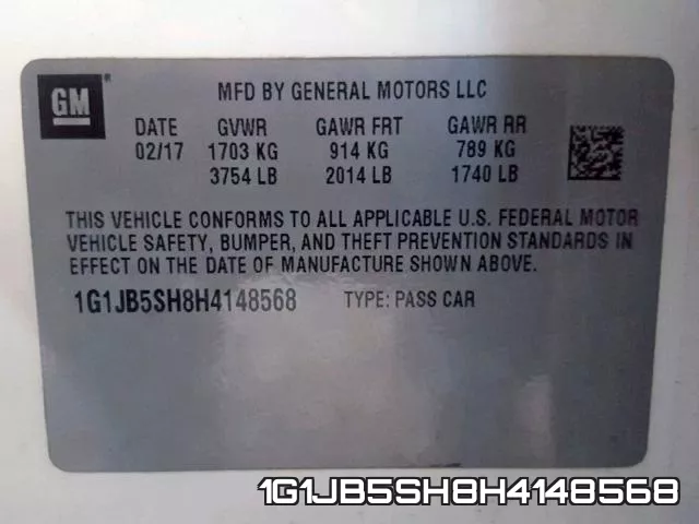 1G1JB5SH8H4148568 фото 2