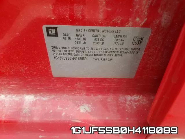 1G1JF5SB0H4118089 фото 2