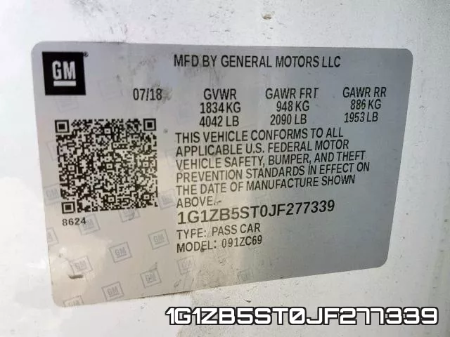 1G1ZB5ST0JF277339 фото 2