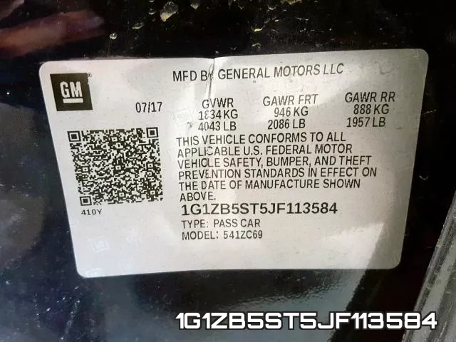1G1ZB5ST5JF113584 фото 2