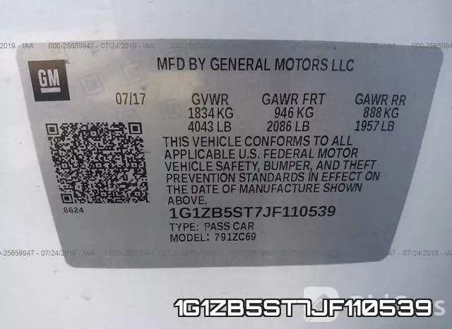 1G1ZB5ST7JF110539 фото 10