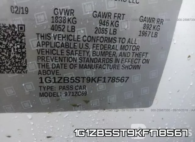 1G1ZB5ST9KF178567 фото 10