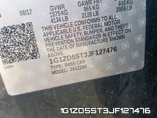 1G1ZD5ST3JF127476 фото 2