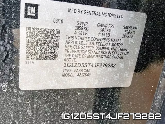 1G1ZD5ST4JF279282 фото 2