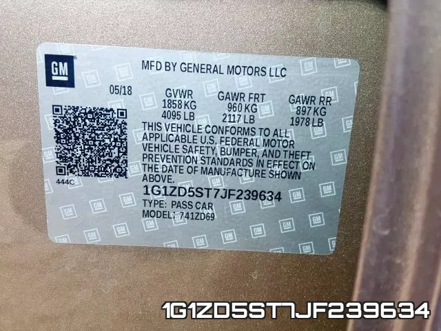 1G1ZD5ST7JF239634 фото 2