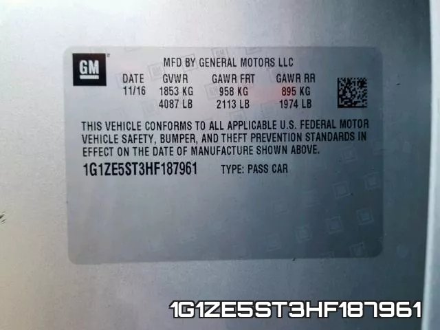 1G1ZE5ST3HF187961 фото 2