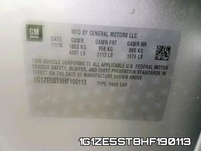 1G1ZE5ST8HF190113 фото 2